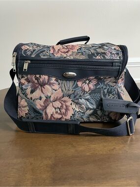Vintage Jaguar Floral Tapestry Messenger Bag